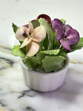 Golden Crown E & R bone china  pansies